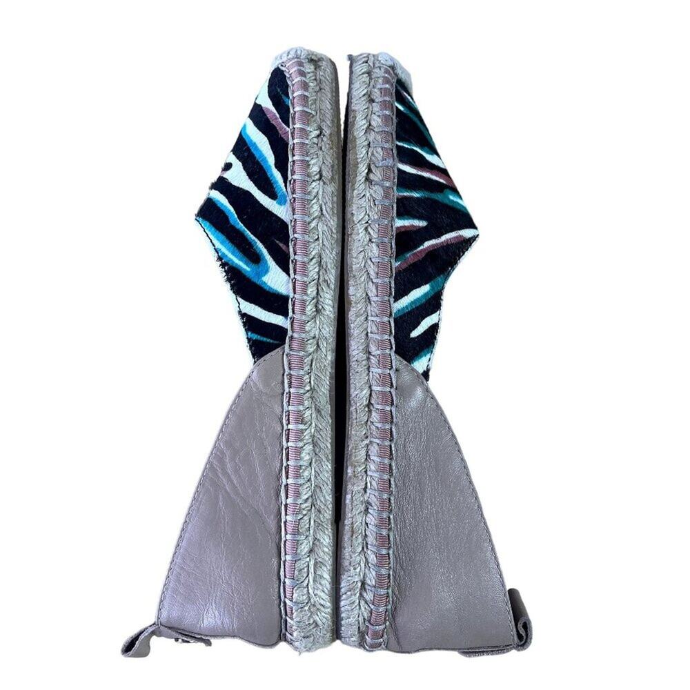FRENCH CONNECTION Umara Zebra Print Calf Hair Closed Toe Espadrille Flat Women's - Picture 7 of 12